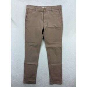 COS Chino Pants Men’s 34R Beige‎ Slim Fit Flat Front Cotton Stretch Trouser